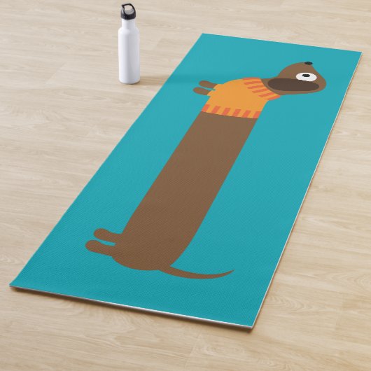 Cute Long Dachshund Illustratie Yogamat (In situ)