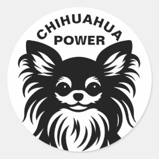 Cute long-haired Chihuahua cartoon Ronde Sticker