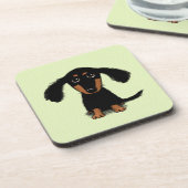 Cute Long Hazard Dachshund Puppy Drankjes Onderzetter (Linkerzijde)