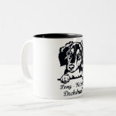 Cute Long Hazard Dachshund Two-Tone Coffee Mok (Voorkant links)