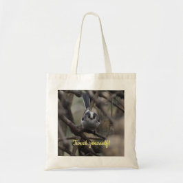 Cute long tit bird tweet jezelf canvas tas