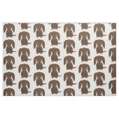 Cute Longhaire Chocolate Brown Dachshund Pattern Stof (Fat Quarter)