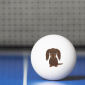 Cute Longhaire Chocolate Brown Dachshund Pingpongbal (Net)