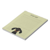 Cute Longhaire Dachshund Puppy Wiener Dog Lined Notitieblok (Linkerzijde)