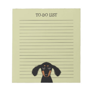 Cute Longhaire Dachshund Puppy Wiener Dog Lined Notitieblok