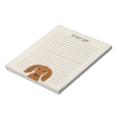 Cute Longhaire Dachshund Wiener Hondenliefhebber L Notitieblok (Linkerzijde)