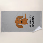 Cute Longhaire Red Dachshund met aangepaste tekst Strandlaken (Voorkant)
