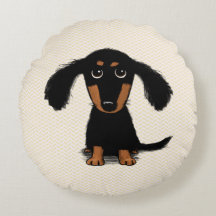 Cute Longharing Black en Tan Dachshund Puppy Dog