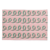 Cute Looped Pink and Green Pillow Case Kussensloop (Achterkant-Links)