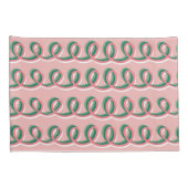 Cute Looped Pink and Green Pillow Case Kussensloop (Achterkant-Rechts)