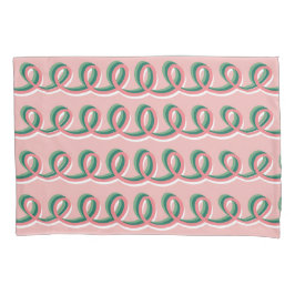 Cute Looped Pink and Green Pillow Case Kussensloop