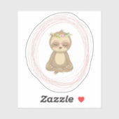 Cute Lotus Yoga Sloth Art Illustratie Sticker (Vel)