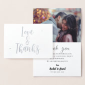 Cute Love and Bedankt Photo Wedding Bedankt Folie Kaarten (Display)