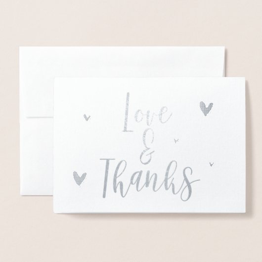 Cute Love and Bedankt Photo Wedding Bedankt Folie Kaarten (Voorkant met envelop)