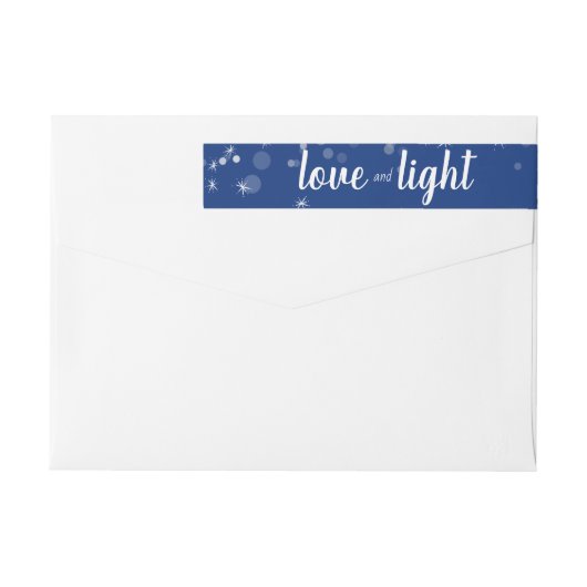 Cute Love and Light Stars Hanukkah Address Label (Achterkant)