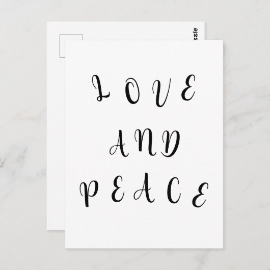 Cute Love and Peace Briefkaart (Voorkant / Achterkant)