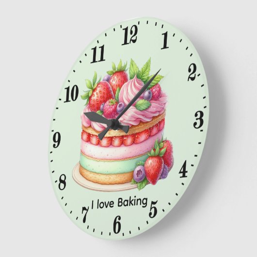 Cute love baking customizable grote klok (Hoek)