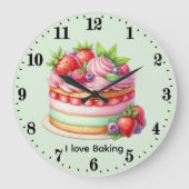 Cute love baking customizable grote klok (Voorkant)