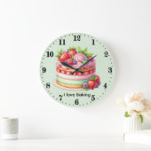 Cute love baking customizable grote klok (Huis)