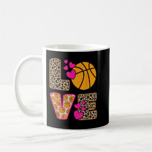 Cute Love Basketball Leopard Print Women Girls Bas Koffiemok