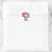 Cute Love Bear Ronde Sticker (Tas)