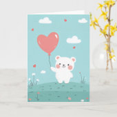 Cute Love Beer Wenskaart Kaart (Gele Bloem)