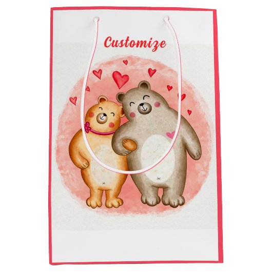 Cute Love Beren Medium Cadeauzakje (Voorkant)