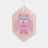 Cute Love Bericht Uil Glas Ornament (Voorkant links)