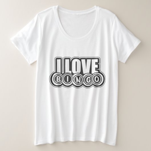 Cute love Bingo word art  Grote Maat T-shirt (Design voorkant)
