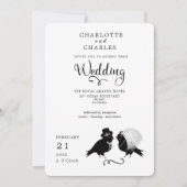 Cute Love Bird Bride Groom Elegant Wedding Invite Kaart (Voorkant)
