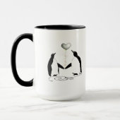 Cute Love Bird Romantic Penguin Mok Black & White (Links)