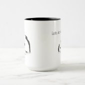 Cute Love Bird Romantic Penguin Mok Black & White (Midden)