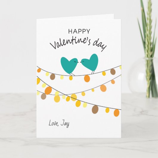 Cute Love Bird Valentijnsdag Card Kaart (Voorkant)