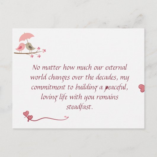 Cute Love Birds Postcard | Shared Future & Growth  Briefkaart (Voorkant)