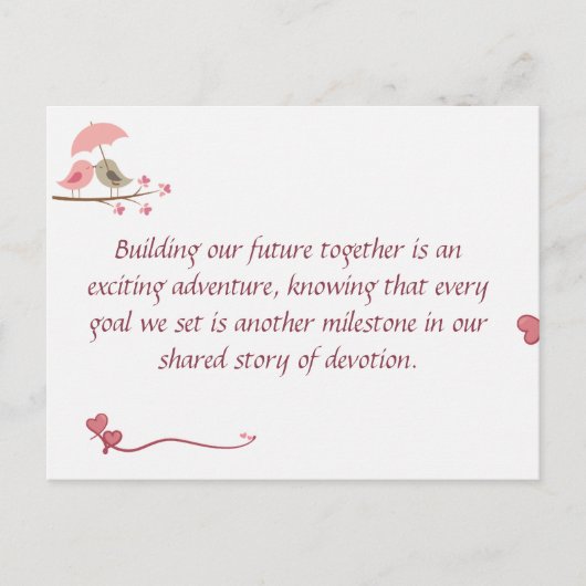 Cute Love Birds Postcard | Shared Future & Growth Briefkaart (Voorkant)