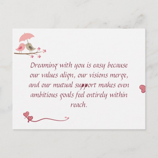 Cute Love Birds Postcard | Shared Future & Growth Briefkaart (Voorkant)