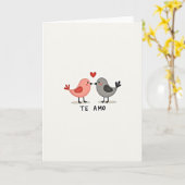 Cute Love Birds Te Amo Kaart (Gele Bloem)