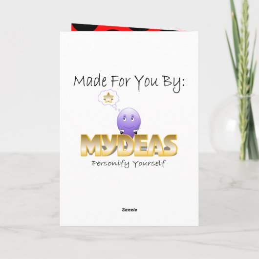 Cute Love Bug Ladybug Greeting Card Kaart (Achterkant)