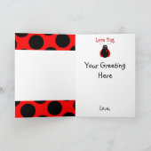 Cute Love Bug Ladybug Greeting Card Kaart (Binnen)