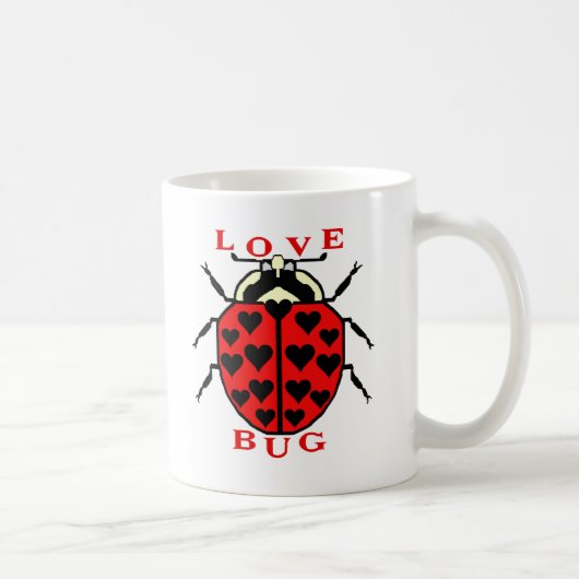 Cute Love Bug Valentijns Ladybug Koffiemok (Rechts)