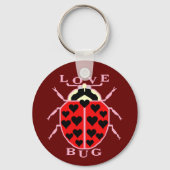 Cute Love Bug Valentijnsdag Ladybug Sleutelhanger (Voorkant)