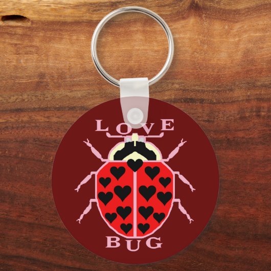 Cute Love Bug Valentijnsdag Ladybug Sleutelhanger (Voorkant)