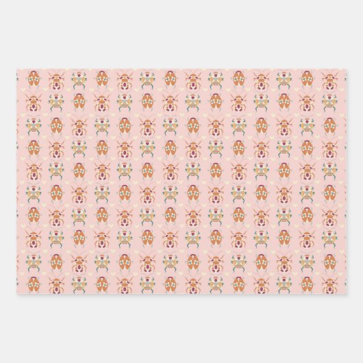 Cute Love Bugs Inpakpapier Vel (Voorkant)