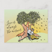 Cute Love Bunnies Illustration & Beauful Quote Briefkaart (Voorkant)