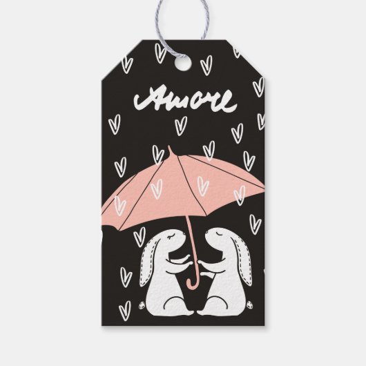 Cute Love Bunnies | VALENTIJNS LABEL Cadeaulabel (Voorkant)