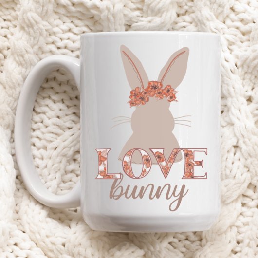 Cute Love bunny Floral Easter Tweekleurige Koffiemok