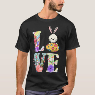 Cute LOVE Bunny Rabbit Lover Paasdag Gift Mannen W T-shirt