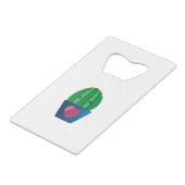 Cute Love Cactus Creditkaart Flessenopener (Achterkant Gekanteld)