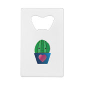 Cute Love Cactus Creditkaart Flessenopener (Achterkant)