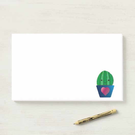 Cute Love Cactus Post-it® Notes (Op bureau)